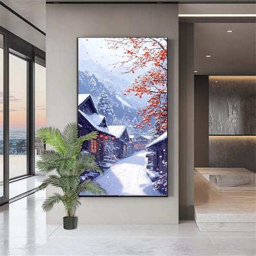 Diamond Painting Winter Diamond Painting Erwachsene Kleine Stadt Malen nach Zahlen Anfänger Diamant Kunst Malerei Kinder,DIY Crystal Art Diamant Malerei Set Dekor Geschenke für Frauen 50x100cm XL655 von zohjlinwq