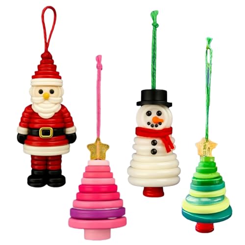 Button Ornament Kits, DIY Button Snowman Ornament Kit with Santa/Angel/Tree, Fun Buttons Christmas Ornaments Kits for Holiday Decorations and Gift Making (FA) von zoocco