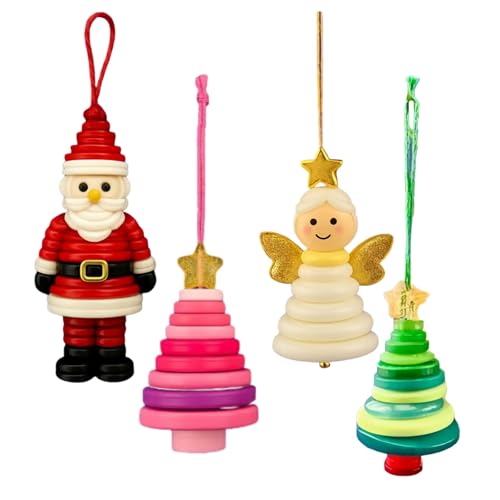 Button Ornament Kits, DIY Button Snowman Ornament Kit with Santa/Angel/Tree, Fun Buttons Christmas Ornaments Kits for Holiday Decorations and Gift Making (HA) von zoocco