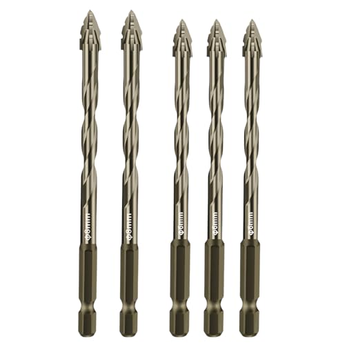Four Blade Serrated Eccentric Drill Bits for Multi-Material Drilling, Durable Carbide Drill Bit Set for Home & Professional, Anti-Slip Precision, Glass Tile Concrete Metal (3PCS 6+2PCS 8mm) von zoocco