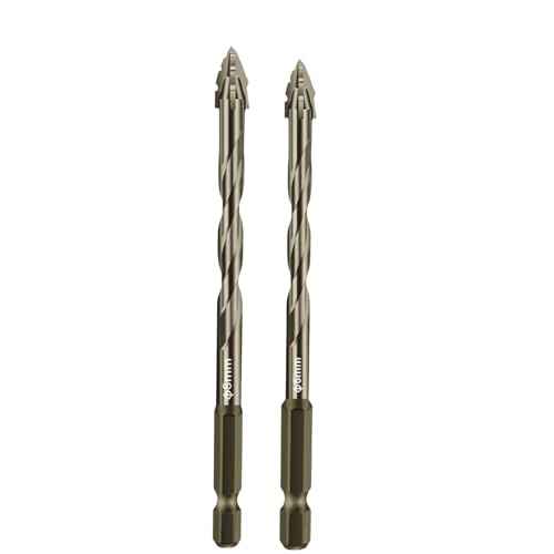 Four Blade Serrated Eccentric Drill Bits for Multi-Material Drilling, Durable Carbide Drill Bit Set for Home & Professional, Anti-Slip Precision, Glass Tile Concrete Metal (6+8mm) von zoocco
