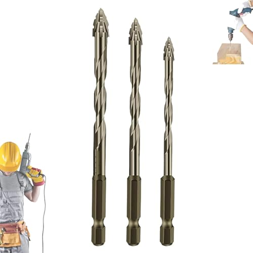 Iiteraryi New Four-Flute Sawtooth Eccentric Drill Bit Set, Sharp Four Blade Serrated Eccentric Super-Hard & Wear Resistance for Concrete Drill Bit & Drilling Work (4/5/6mm) von zoocco