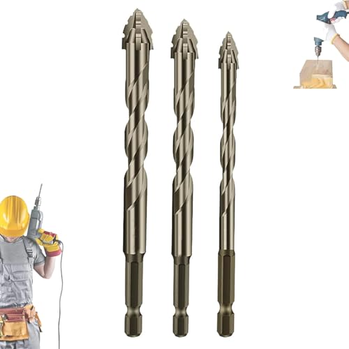 Iiteraryi New Four-Flute Sawtooth Eccentric Drill Bit Set, Sharp Four Blade Serrated Eccentric Super-Hard & Wear Resistance for Concrete Drill Bit & Drilling Work (6/8/10mm) von zoocco