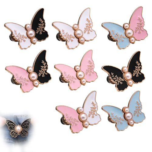 Knöpfe, Detachable Butterfly Clips Pant Waist Tightener for Loose Pants, Dresses, Jackets, Coats, Shirts (B) von zoocco