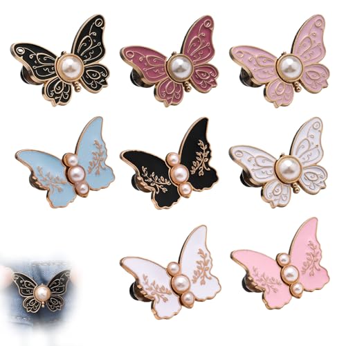 Knöpfe, Detachable Butterfly Clips Pant Waist Tightener for Loose Pants, Dresses, Jackets, Coats, Shirts (C) von zoocco