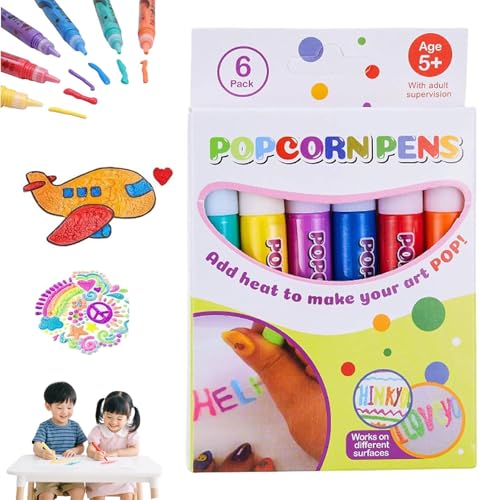 Marcadores Puffy, DIY Bubble Popcorn Crafts for Kids Boost Creativity & Imagination 3D Magic Puffy Pens for Birthday Gift (1pcs) von zoocco