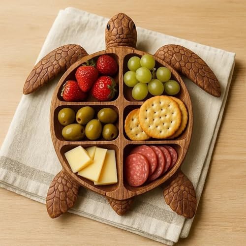 zoocco Octopus Charcuterie Board with Tentacle Design – Ocean-Themed Serving Platter for Cheese, Meats & Fruit, Unique Gift for Parties & Seafood Lovers (Turtle,40cm) von zoocco