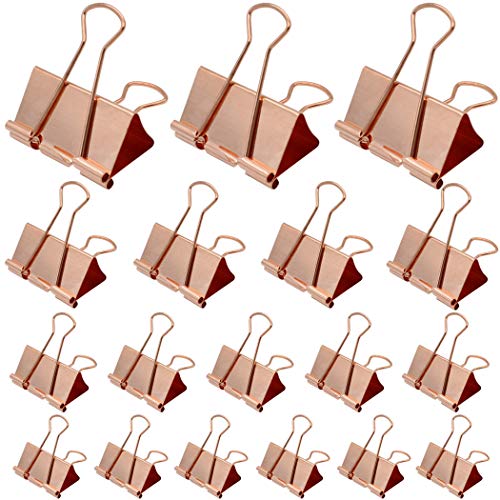 45 Stück Foldback Klammern Roségold Vielzweckklammern Büroklammern Binder Clip 19/25/32/51mm 45 Stück Foldback Klammern Roségold Vielzweckklammern Büroklammern Binder Clip 19/25/32/51mm von zoohot