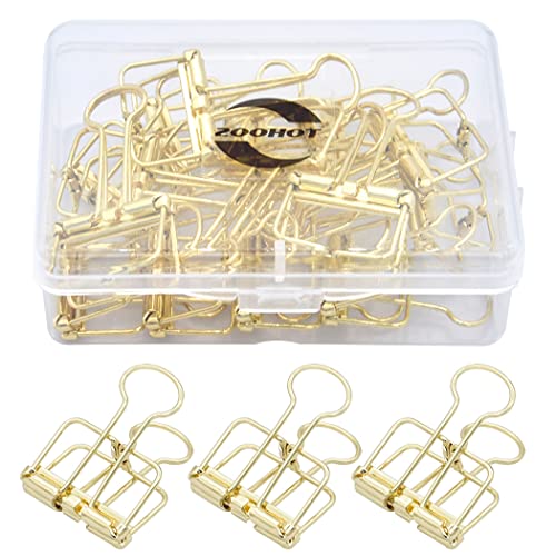 Binder Clips Premium Wire Clips Gold 2,4 cm Hohl Büroklammern - 15 Stück Binder Clips Premium Wire Clips Gold 2,4 cm Hohl Büroklammern - 15 Stück von zoohot