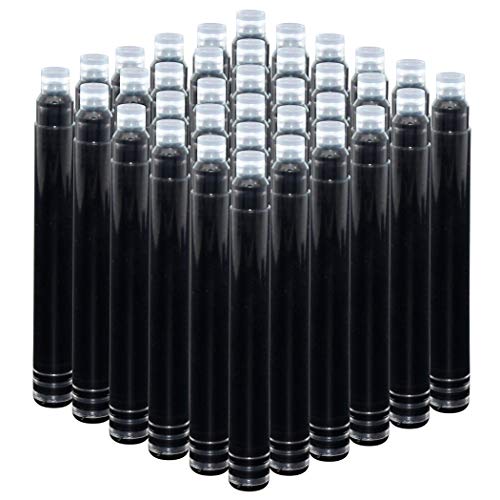 Jinhao Füllfederhalter-Tintenpatronen, Schwarz, 50 Stück Nachfüll-Tintenpatronen, internationale Standardgröße, 2,6 mm Bohrungsdurchmesser von zoohot