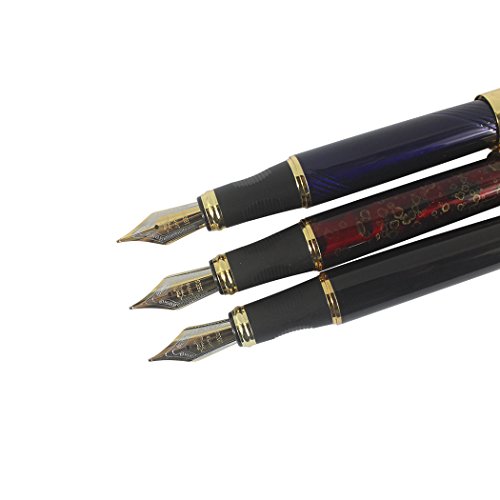 Zoohot Jinhao 450 Füllfederhalter 18kgp mittlere Spitze Luxus-Kugelschreiber 3 Stück in 3 Farben von zoohot