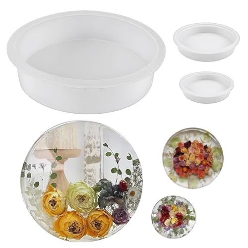 3 Stück Rund Casting Mold, 20/9.5/7.5CM Große Buchstützen Silikonformen, Epoxidharz Silikonformen, Epoxidharz Gießform, für DIY-Hochzeit Jubiläumsgeschenk, Dekoration Desktop Trockenblumen Fotorahmen 3 Stück Rund Casting Mold, 20/9.5/7.5CM Große Buchstützen Silikonformen, Epoxidharz Silikonformen, Epoxidharz Gießform, für DIY-Hochzeit Jubiläumsgeschenk, Dekoration Desktop Trockenblumen Fotorahmen von zorvixal