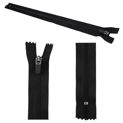 40 cm Endlosreißverschluss,Nylon Endlosreißverschluss,Schwarz Geformte Kunststoff Reißverschlüsse,Reißverschluss zum Nähen,Nicht Teilbarer Reißverschluss,1-Weg Offenes Ende,für Kleidungsstück,Taschen von zorvixal