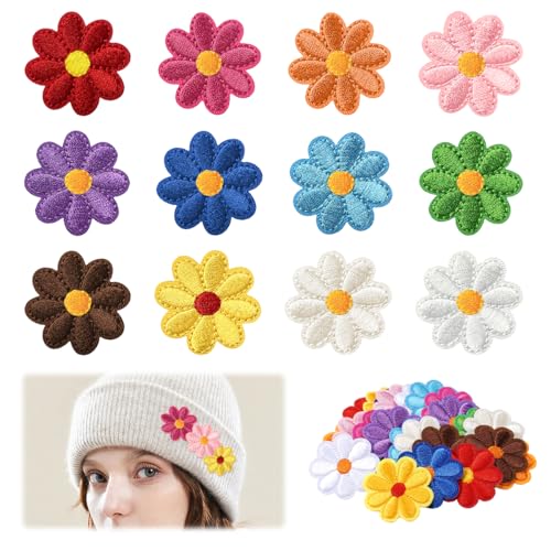 48 Stück Textilien Gänseblümchen Blume, Mehrfarbig Gänseblümchen Bestickte Reparaturflicken, Flicken Sticker zum Aufbügeln aus Stoff, DIY Flicken Aufbügeln Blume, für Jeans, Hemden 48 Stück Textilien Gänseblümchen Blume, Mehrfarbig Gänseblümchen Bestickte Reparaturflicken, Flicken Sticker zum Aufbügeln aus Stoff, DIY Flicken Aufbügeln Blume, für Jeans, Hemden von zorvixal