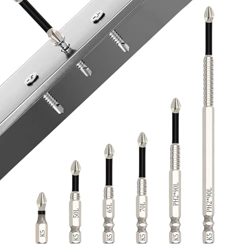 6 Stück Magnetic Screwdriver Drill Bit Set, Diamond Screwdriver Bit Set, Anti-Rutsch Phillips Bits, Magnetische Bits, für Schlagbohrmaschine, Akkuschrauber, Handbohrmaschine Usw(25 50 65 70 90 150 mm) 6 Stück Magnetic Screwdriver Drill Bit Set, Diamond Screwdriver Bit Set, Anti-Rutsch Phillips Bits, Magnetische Bits, für Schlagbohrmaschine, Akkuschrauber, Handbohrmaschine Usw(25 50 65 70 90 150 mm) von zorvixal