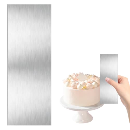Schaber Torten Einstreichen,21.9×7.8cm Tortenspachtel Icing,Kuchenschaber Edelstahl,Tortenspachtel,Cake Scraper Seitenschaber,Silber Torten Schaber,für Zuckerguss Mousse, Kuchen Deko, Küche Backen DIY von zorvixal