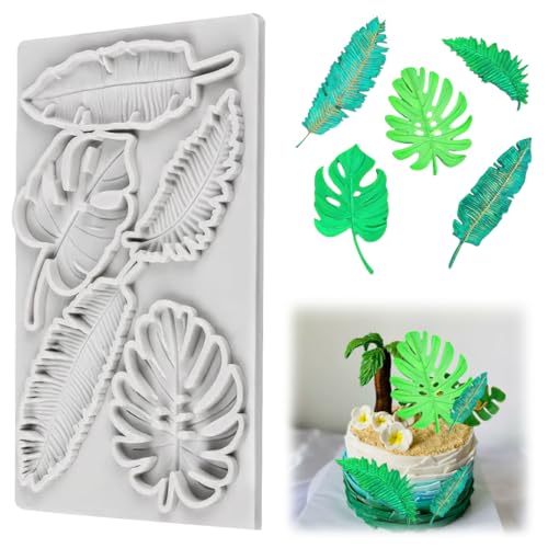 Silikonform Fondant, 12x20 cm Hippenform Silikon Blätter, Blätter Silikonform, für Backen von zorvixal