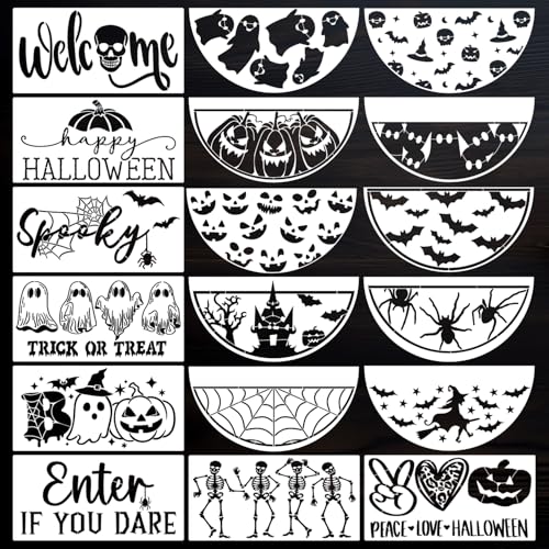 Halloween-Schablonen, 30,5 cm, Halloween-Schablone, Skelett, Trick or Treat Boo Vorlagen für Veranda, Aufhänger, Fußmatten, Holzschild, Hemden Halloween-Schablonen, 30,5 cm, Halloween-Schablone, Skelett, Trick or Treat Boo Vorlagen für Veranda, Aufhänger, Fußmatten, Holzschild, Hemden von zosylley