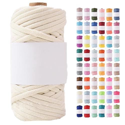1 Stück 300g/35m Schlauchgarn,crochet Yarn Breite 6mm,baumwollgarn Zum Häkeln Länge,Handstrickgarnc Deckengarn, Rolle Baumwollgarn Für DIY-Decken, Hüte (Weiß-B) von zoufabaola