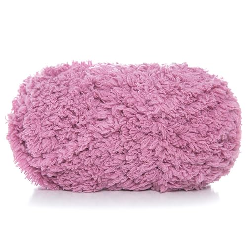 1 Stück Teddygarn 50g,wolle Zum Häkeln 32m,fluffy Yarn Durchmesser 9 Mm,für Taschen, Decken, Tasche,DIY-Kunsthandwerk,Pelziges Objekt (Lila) von zoufabaola
