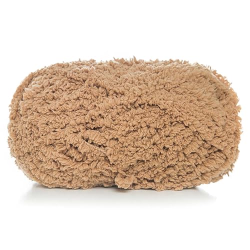 1 Stück Teddygarn 50g,wolle Zum Häkeln 32m,fluffy Yarn Durchmesser 9 Mm,für Taschen, Decken, Tasche,DIY-Kunsthandwerk (Braun) von zoufabaola