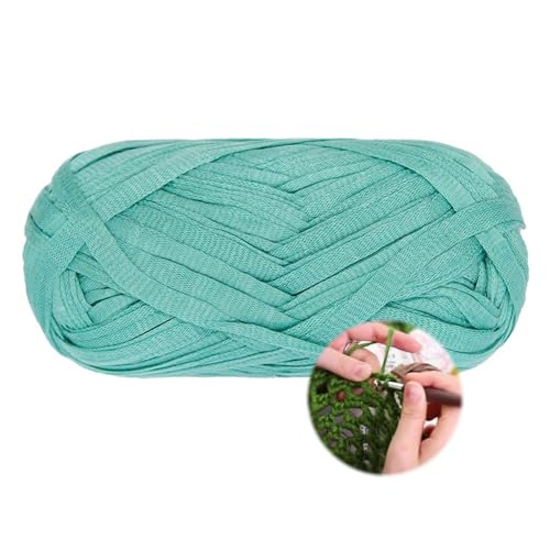 100g/70m T-Shirt Garn, Durchmesser 10 MmTextilgarn Zum Häkeln Für Körbe Bändchengarn Polyester Rope Garn, Häkelkorb Taschen Teppiche Wandbehang Makramee (Blau-F) von zoufabaola