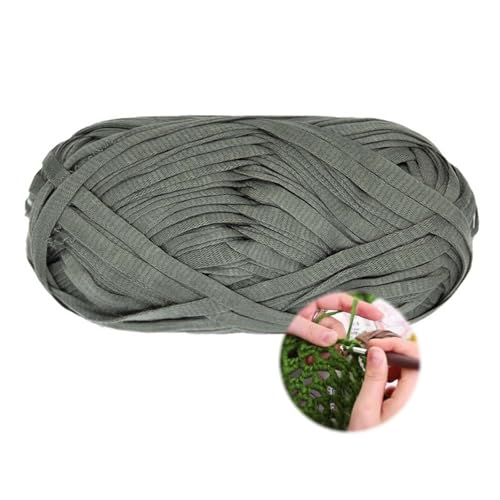 100g/70m T-Shirt Garn, Durchmesser 10 MmTextilgarn Zum Häkeln Für Körbe Bändchengarn Polyester Rope Garn, Häkelkorb Taschen Teppiche Wandbehang Makramee (Grau-B) von zoufabaola