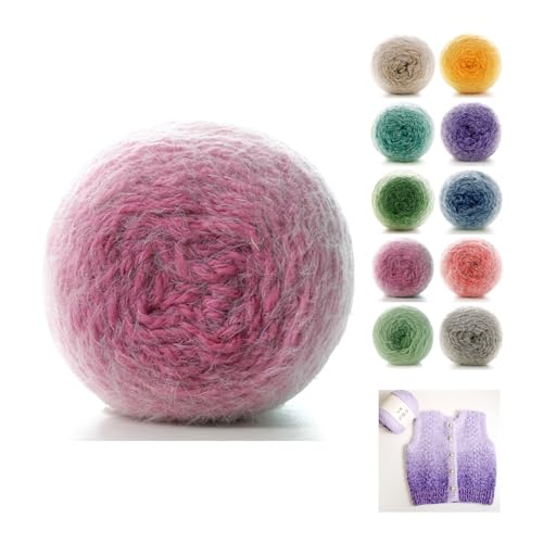 190g Farbverlaufsgarn Häkelgarn Baumwolle, 380m Super Leichte Gradient Bobbel Wolle Farbverlauf, Dicke Wolle Zum Häkeln Durchmesser:3mm,bunte Wolle (Cranberry) von zoufabaola