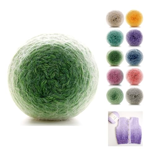 190g Farbverlaufsgarn Häkelgarn Baumwolle, 380m Super Leichte Gradient Bobbel Wolle Farbverlauf, Dicke Wolle Zum Häkeln Durchmesser:3mm,bunte Wolle (Der Zauberer von Oz) von zoufabaola