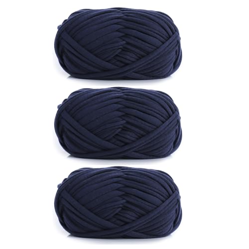 3 Stück 300g/96m T-Shirt-Garn,Durchmesser 20mm,textilgarn,baumwollgarn Zum Häkeln, Strickgarn, Stoff, Häkelgarn Für Taschen, Körbe, Decken, Heimdekoration (AC) von zoufabaola