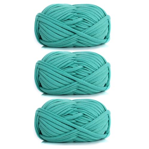 3 Stück 300g/96m T-Shirt-Garn,Durchmesser 20mm,textilgarn,baumwollgarn Zum Häkeln, Strickgarn, Stoff, Häkelgarn Für Taschen, Körbe, Decken, Heimdekoration (AD) von zoufabaola