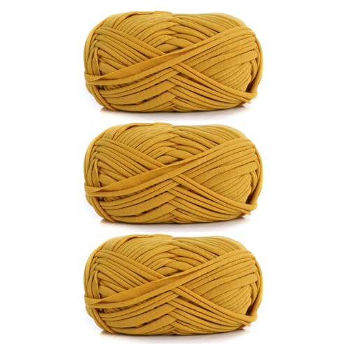 3 Stück 300g/96m T-Shirt-Garn,Durchmesser 20mm,textilgarn,baumwollgarn Zum Häkeln, Strickgarn, Stoff, Häkelgarn Für Taschen, Körbe, Decken, Heimdekoration (AE) von zoufabaola