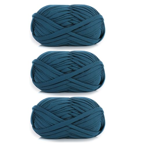 3 Stück 300g/96m T-Shirt-Garn,Durchmesser 20mm,textilgarn,baumwollgarn Zum Häkeln, Strickgarn, Stoff, Häkelgarn Für Taschen, Körbe, Decken, Heimdekoration (AJ) von zoufabaola