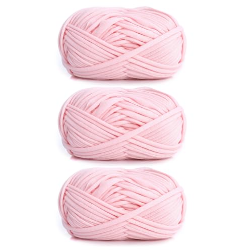 3 Stück 300g/96m T-Shirt-Garn,Durchmesser 20mm,textilgarn,baumwollgarn Zum Häkeln, Strickgarn, Stoff, Häkelgarn Für Taschen, Körbe, Decken, Heimdekoration (AL) von zoufabaola