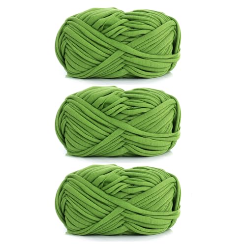 3 Stück 300g/96m T-Shirt-Garn,Durchmesser 20mm,textilgarn,baumwollgarn Zum Häkeln, Strickgarn, Stoff, Häkelgarn Für Taschen, Körbe, Decken, Heimdekoration (AO) von zoufabaola