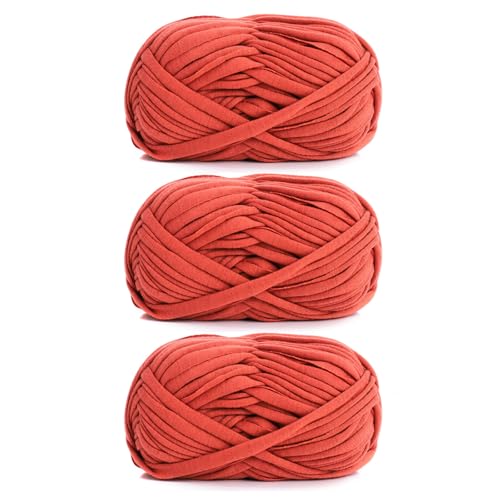 3 Stück 300g/96m T-Shirt-Garn,Durchmesser 20mm,textilgarn,baumwollgarn Zum Häkeln, Strickgarn, Stoff, Häkelgarn Für Taschen, Körbe, Decken, Heimdekoration (AP) von zoufabaola