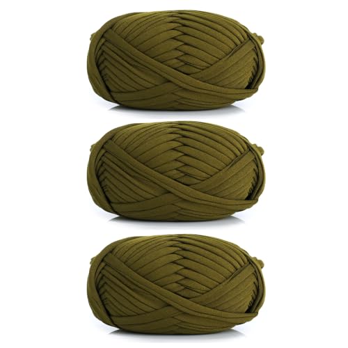 3 Stück 300g/96m T-Shirt-Garn,Durchmesser 20mm,textilgarn,baumwollgarn Zum Häkeln, Strickgarn, Stoff, Häkelgarn Für Taschen, Körbe, Decken, Heimdekoration (AR) von zoufabaola