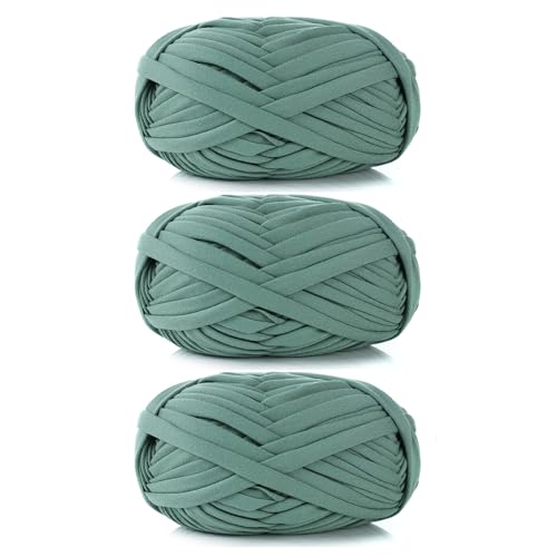 3 Stück 300g/96m T-Shirt-Garn,Durchmesser 20mm,textilgarn,baumwollgarn Zum Häkeln, Strickgarn, Stoff, Häkelgarn Für Taschen, Körbe, Decken, Heimdekoration (AS) von zoufabaola