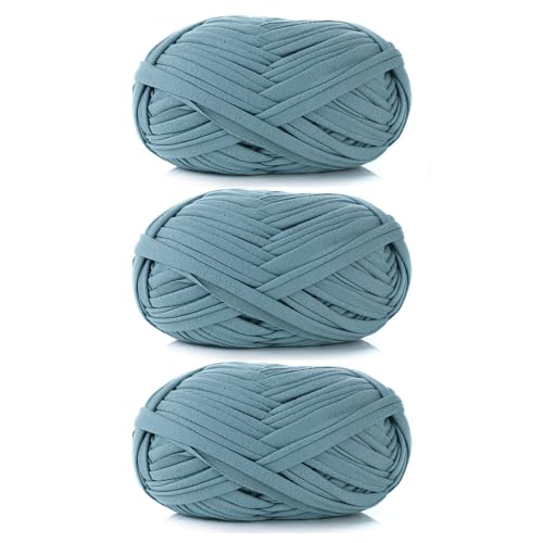3 Stück 300g/96m T-Shirt-Garn,Durchmesser 20mm,textilgarn,baumwollgarn Zum Häkeln, Strickgarn, Stoff, Häkelgarn Für Taschen, Körbe, Decken, Heimdekoration (AT) von zoufabaola