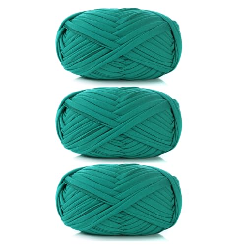 3 Stück 300g/96m T-Shirt-Garn,Durchmesser 20mm,textilgarn,baumwollgarn Zum Häkeln, Strickgarn, Stoff, Häkelgarn Für Taschen, Körbe, Decken, Heimdekoration (AW) von zoufabaola