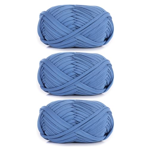 3 Stück 300g/96m T-Shirt-Garn,Durchmesser 20mm,textilgarn,baumwollgarn Zum Häkeln, Strickgarn, Stoff, Häkelgarn Für Taschen, Körbe, Decken, Heimdekoration (AY) von zoufabaola