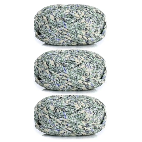 3 Stück 300g/96m T-Shirt-Garn,Durchmesser 20mm,textilgarn,baumwollgarn Zum Häkeln, Strickgarn, Stoff, Häkelgarn Für Taschen, Körbe, Decken, Heimdekoration (BX) von zoufabaola