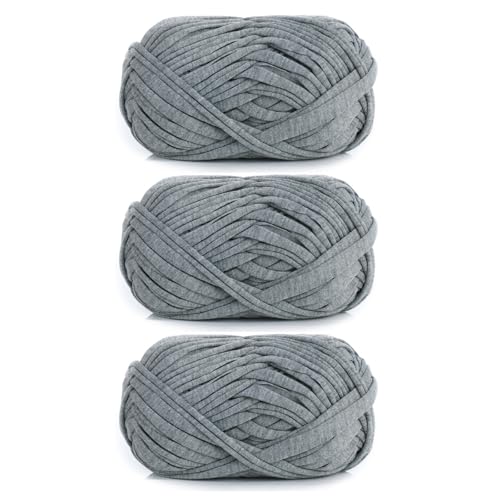 3 Stück 300g/96m T-Shirt-Garn,Durchmesser 20mm,textilgarn,baumwollgarn Zum Häkeln, Strickgarn, Stoff, Häkelgarn Für Taschen, Körbe, Decken, Heimdekoration (K) von zoufabaola