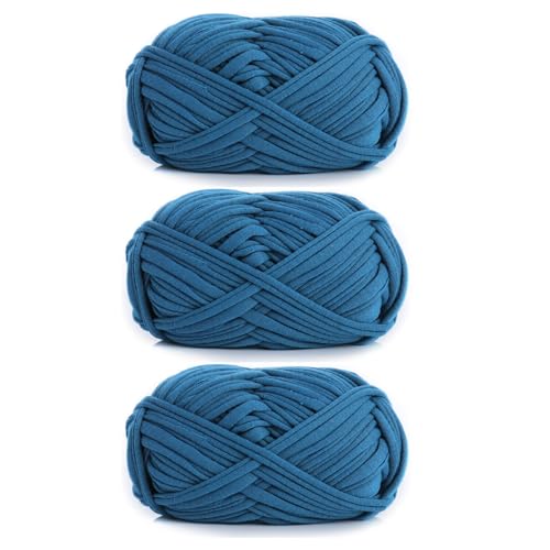 3 Stück 300g/96m T-Shirt-Garn,Durchmesser 20mm,textilgarn,baumwollgarn Zum Häkeln, Strickgarn, Stoff, Häkelgarn Für Taschen, Körbe, Decken, Heimdekoration (S) von zoufabaola