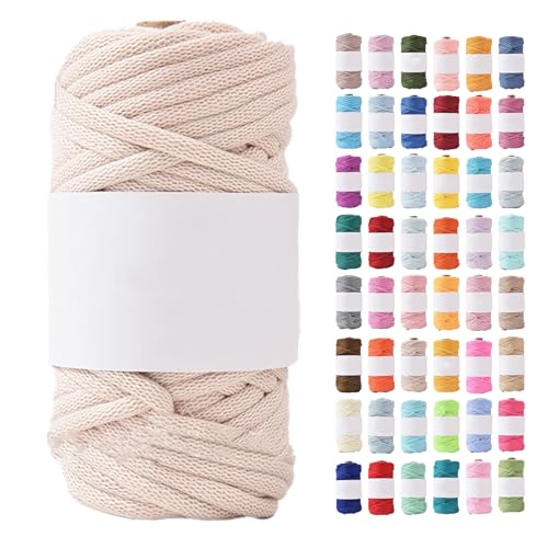 300g /35m Schlauchgarn,crochet Yarn Breite 6mm,baumwollgarn Zum Häkeln Länge,Handstrickgarnc Deckengarn, Rolle Baumwollgarn Für DIY-Decken, Hüte (Weiß-C) von zoufabaola
