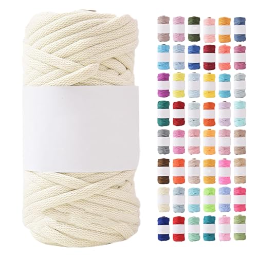 300g Schlauchgarn,crochet Yarn Breite 6mm,baumwollgarn Zum Häkeln Länge 35 M,Handstrickgarnc Deckengarn, Rolle Baumwollgarn Für DIY-Decken, Hüte (Weiß-D) von zoufabaola