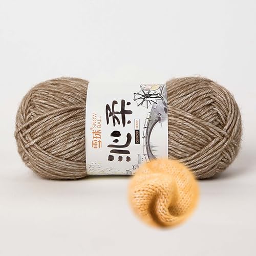 50g/130m Häkelgarn, Handstrickgarn Baumwollgarn 78% Baumwolle/22% Acryl,baumwolle Zum Stricken, Crochet Yarn,für Häkeln Und Kunsthandwerk, Anfänger, Profis (Braun) von zoufabaola