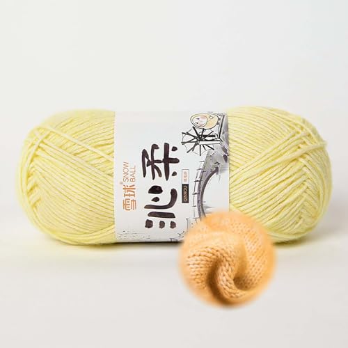 50g/130m Häkelgarn, Handstrickgarn Baumwollgarn 78% Baumwolle/22% Acryl,baumwolle Zum Stricken, Crochet Yarn,für Häkeln Und Kunsthandwerk, Anfänger, Profis (Gelb-B) von zoufabaola
