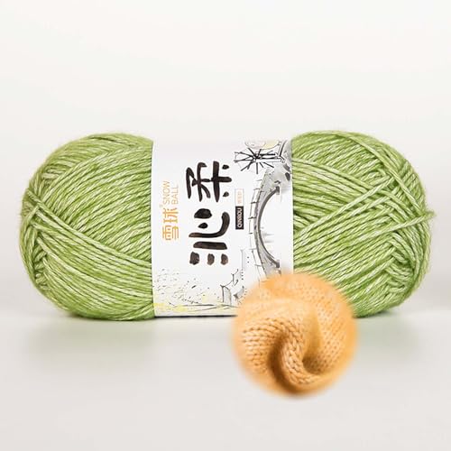 50g/130m Häkelgarn, Handstrickgarn Baumwollgarn 78% Baumwolle/22% Acryl,baumwolle Zum Stricken, Crochet Yarn,für Häkeln Und Kunsthandwerk, Anfänger, Profis (Grün-J) von zoufabaola