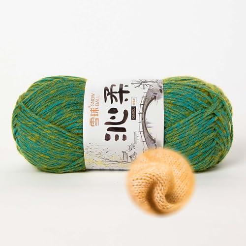 50g/130m Häkelgarn, Handstrickgarn Baumwollgarn 78% Baumwolle/22% Acryl,baumwolle Zum Stricken, Crochet Yarn,für Häkeln Und Kunsthandwerk, Anfänger, Profis (Grün-K) von zoufabaola